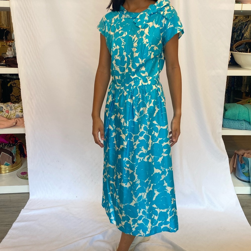 1950s Blue Party Dress